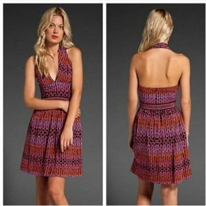 Trina Turk Campania stretch silk halter dress 8